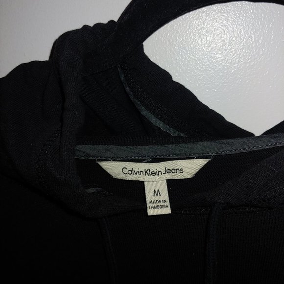 Calvin Wool Hoodie Sweater Size Medium  Pull String and Button Up - Picture 7 of 8